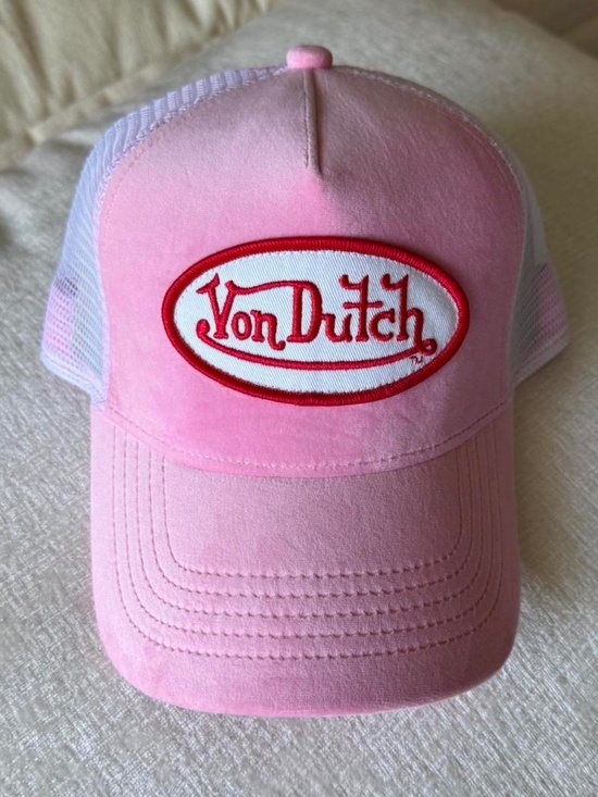 pink crushed velvet von dutch trucker hat main image 5